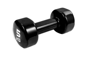 Гантель вінілова PowerPlay 4125 Achilles - 5 кг. Чорна 1 шт.