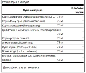Adaptogenic Herbal Complex (Rhodiola Ashwagandha Ginseng) - 60 капсул
