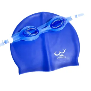 Набір окуляри + шапка для плавання D25718 синій