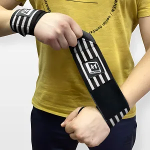 Кистьові бинти EasyFit 50х8 см фіксатор на зап'ястя (чорно-білі)