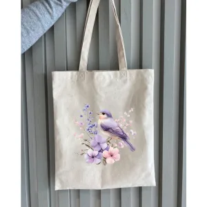 Екошопер BookOpt BK 4106 пташка на квітах бежевий