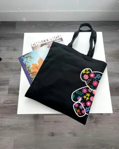 Екошопер BookOpt ВК4058 ведмедик (квіткові мрії) чорний