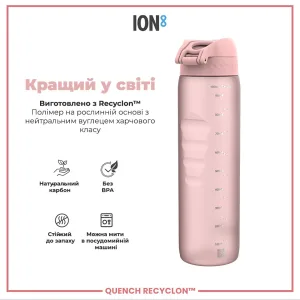 Пляшка для води ION8 1000 мл. (ЕКО пляшка) BPA Free, Rose Quartz