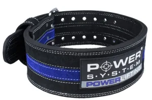 Пояс для пауерліфтингу Power System PS-3800 PowerLifting шкіряний Black/Blue Line - XL