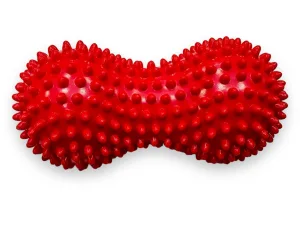 Back massager peanut double hedgehog PVC 16 x 6.5 cm red
