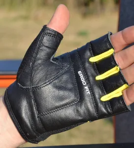 Рукавички для фітнесу PowerPlay 9058 Energy чорно жовті - M