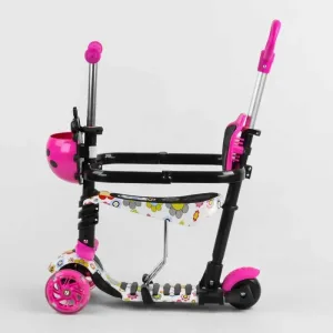 Самокат 5в1 Best Scooter - рожевий/Мультіколор