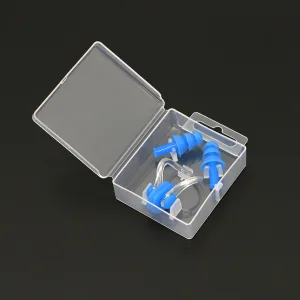 Набір беруші + затискач для плавання Синій