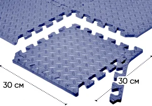 Татамі мат EasyFit 8 шт (30х30х1 см) хвіст ластівки сіній