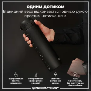 Пляшка для води ION8 1000 мл. (ЕКО пляшка) BPA Free, Black
