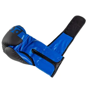 Боксерські рукавиці PowerPlay 3086 Matt Challenger Чорно-Сині 12 унцій