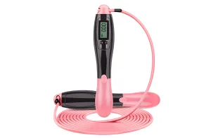 Скоростная скакалка со счетчиком EasyFit черный-розовый