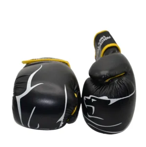 Боксерські рукавиці PowerPlay 3018 Jaguar чорно жовті 14 унцій