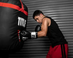 Боксерські рукавиці TITLE Premier Leather Black/White XL 16 унцій (бинти 4 м. в комплекті)