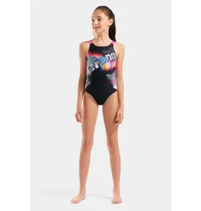Купальник для плавання суцільний Arena LIT Logo SWIMSUIT V BACK L дитячий Оригінал 010690 590 128 см