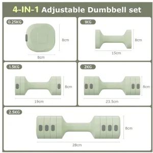 Гантелі для фітнесу набірні 2 шт по 2,5 кг 80382-5 зелений