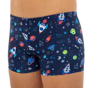 Плавки боксери для хлопчиків для плавання Планети вік 6-8 років темно-синій 8