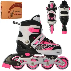 Ролики Profi Roller A 4140-S-P розмір 31-34 рожевий-чорний