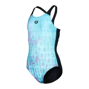 Arena Multi Colors V Back One-Piece Children's Swimsuit 116-164 cm light blue-black