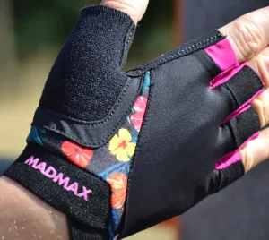 Рукавички для фітнесу MadMax MFG-770 Flower Power Gloves Black/Pink M