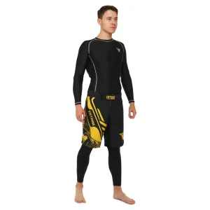 Шорти для змішаних єдиноборств ММА FISTRAGE розмір чорний-жовтий M