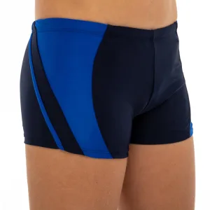 Плавки боксери для хлопчиків для плавання вік 6-10років чорно-синій 10