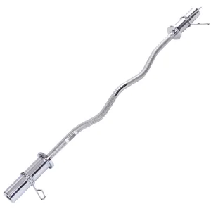 Гриф для штанги сталевий хромований Олімпійський W-подібний із замками SHUANG CAI SPORTS довжина 1,2м ø50 мм хром