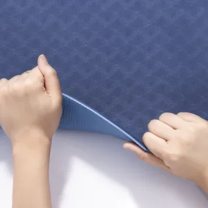 Килимок для фітнесу та йоги Sport TPE+TC 6 мм - синьо-блакитний