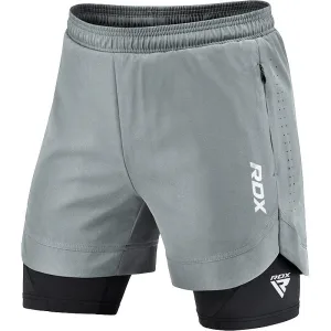 Компресійні шорти для RDX MMA T16 2-в-1 GREY/BLACK-S