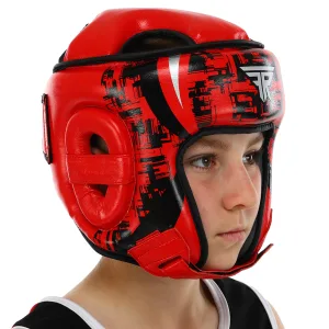 Шолом боксерський відкритий шкіряний FISTRAGE FURIOUS Червоний L