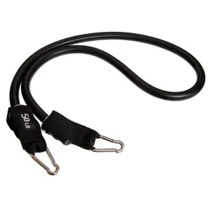 Еспандер трубчастий для фітнесу з карабіном 4х16х1200 мм навантаження 23 кг чорний