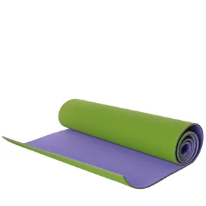 Килимок для фітнесу та йоги TPE+TC TPE-6GRV 183 см 61 см 6 мм зелено-фіолетовий