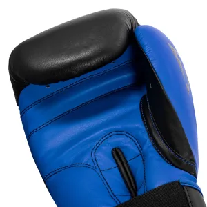 Боксерські рукавиці TITLE Boxing Dynamic Strike Black/Blue 14 унцій (бинти 4 м. у комплекті)