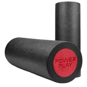 Масажний ролик роллер гладкий PowerPlay 4021 Fitness Roller Чорно червоний 45x15 см.