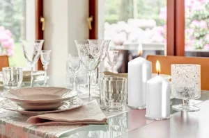 Набір свічок 4 шт. циліндр білий перламутр sw50/4