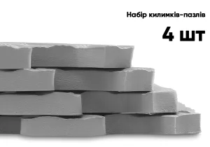 EasyFit SwallowTail Tatami Mat 4 pcs (60x60x1 cm) Puzzle Swallow Tail Gray