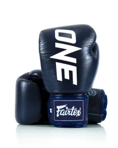 Боксерські рукавиці Fairtex BGV1-ONE (натуральна шкіра) Blue 10 унцій (бинти в комплекті)