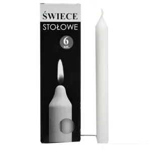 Набір свічок столових Bispol S1 66 білі 6 шт