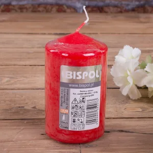 Свічка столова циліндр Bispol sw60/100 030 червоний