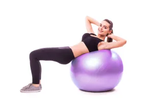 М'яч для фітнесу фітбол PowerPlay 4001 Ø75 cm Gymball фіолетовий + помпа