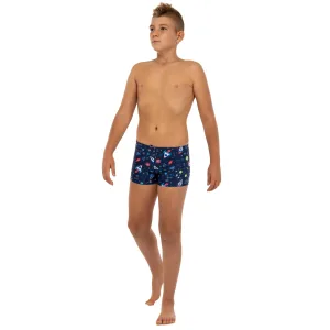 Плавки боксери для хлопчиків для плавання Планети вік 6-8 років темно-синій 8