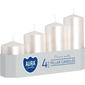 Набір свічок 4 шт. циліндр білий перламутр sw50/4