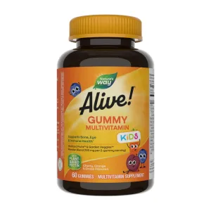 Alive! Kids MultiVitamin Gummy - 60 жуйок, вишня, апельсин & Grape