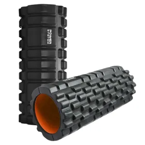 Масажний ролик роллер Power System PS-4050 Fitness Foam Roller чорний/помаранчевий 33x15 см.