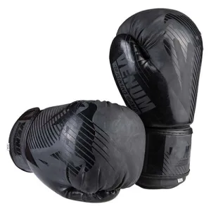 Рукавички боксерські Venum 8 унцій чорний матовий