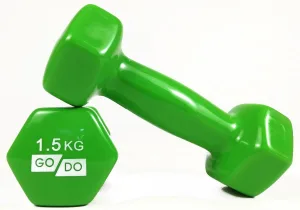 Гантелі для фітнесу з вініловим покриттям 2 шт GoDo GD-1.5GR