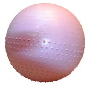 М'яч для фітнесу фітбол напівмасажний PowerPlay 4003 Ø65 cm Gymball Ліловий + помпа
