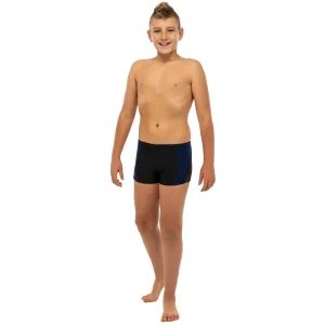 Плавки боксери для хлопчиків для плавання вік 6-10років чорно-темно-синій 6