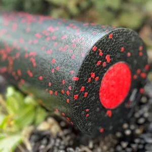 Масажний ролик (роллер) гладкий PowerPlay PP-4348 2 in 1 EPP Foam Roller чорно/червоний 33×14 см
