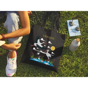 Екошопер BookOpt ВК4065 Ukraine «журавлі» символ щастя чорний